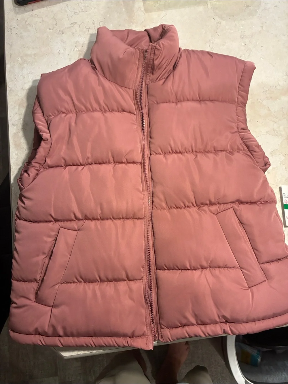 Women's Quilted Sleeveless Puffer Vest - Dusty Rose